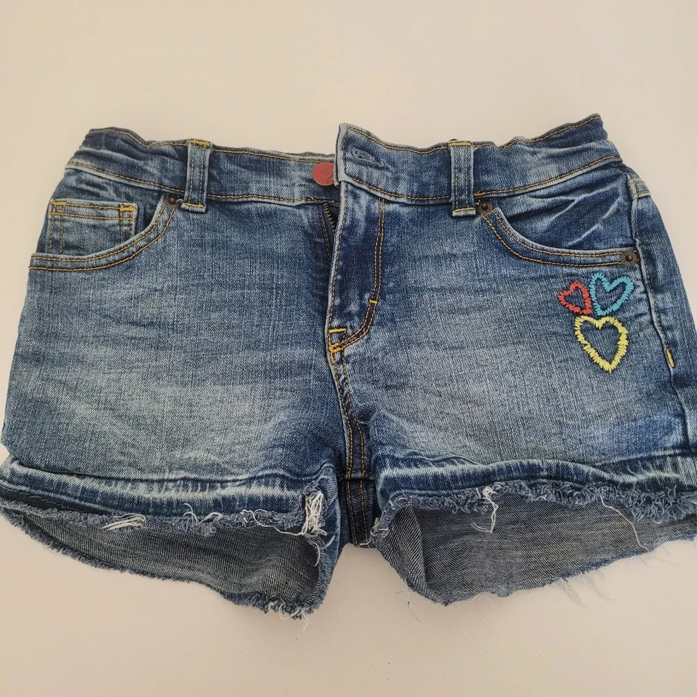 Gymboree Girls Bottoms Lot 7pc Size 10 Denim Shorts Skirts Tie Dye Ribbed Top